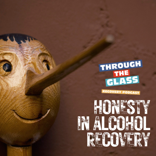Image of a wooden puppet with a long nose, representing honesty in alcoholism recovery. The puppet's expression is sincere, evoking themes of truthfulness and self-awareness in the journey towards sobriety