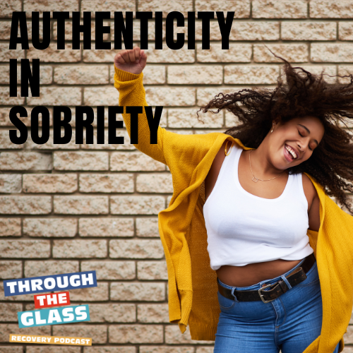 image: a woman with her arms up, swinging her head and dancing with a smile on her face. The image symbolized finding authenticty in sobriety from alcohol.